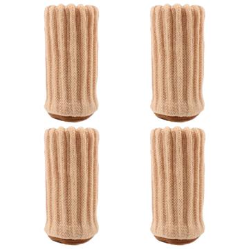 4-pack benskydd för stolar i stretchstickning - Beige