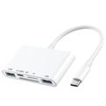5-i-1 USB-C Hub / Kortläsare för iPhone, MacBook, USB-C-enheter - Vit