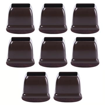 8 st. Överdrag för fyrkantiga stolsben med filt - M - Kaffe