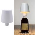 Vinflasklampa med touchkontroll 3 LED-lampor med skiftande färger Portabel skrivbordslampa för bar, fest - Vit
