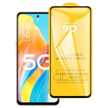 Oppo A1 9D Heltäckande Härdat Glas Skärmskydd - 9H - Svart Kant