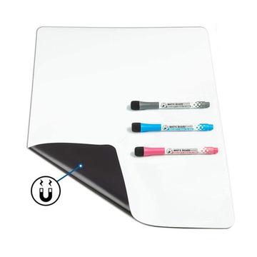 A4 Magnetisk PET Whiteboard-ark med 3 markörer och suddgummi