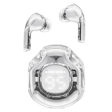 ACEFAST T8 / AT8 Crystal (2) färgade Bluetooth-öronsnäckor Lättviktigt trådlöst headset för arbete - Vit