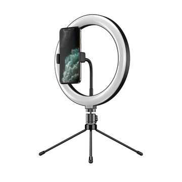 APEXEL APL-FL10JJ13Y 26 cm LED-ringljus för fotografering Selfie Fill Light med stativ och telefonhållare