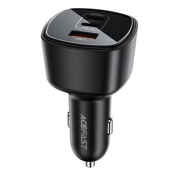 Acefast B18 200W billaddare - 2x USB-C, USB-A - Svart