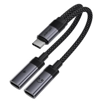 Acefast J14 USB-C ljudadapter och splitter - Grå