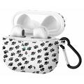 AirPods 3 mönstrat silikonfodral med karbinhake - svart / vit