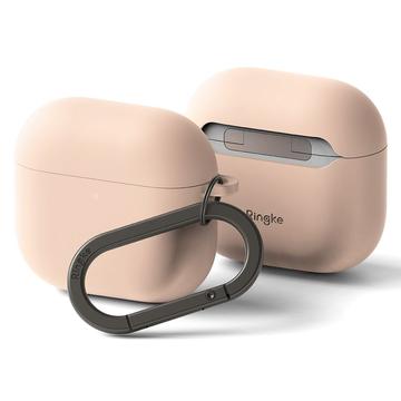 AirPods 4 Ringke silikonfodral - stötsäkert skydd - Rosa sand