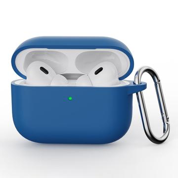 AirPods Pro 3 Silikonskal med Karbinhake - Mörkblå