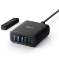 Anker 112W stationär laddare - 3x USB-A, 3x USB-C - Svart