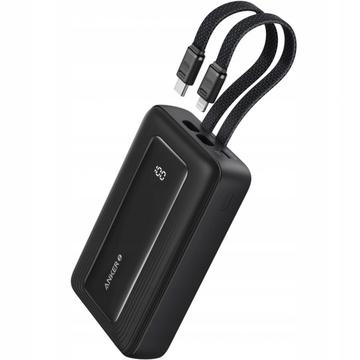 Anker PowerCore 10000mAh Powerbank med integrerade USB-C- och Lightning-kablar - 30W - Svart