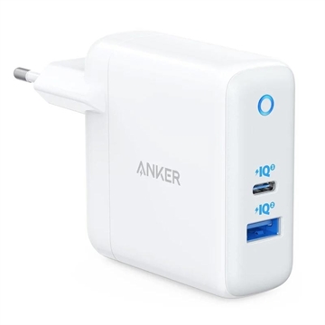 Anker PowerPort PD+ 2 väggladdare med dubbla portar - 35W - Vit