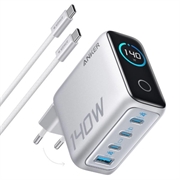 Anker Zolo 140W GaN stationär laddare med USB-C-kabel - Silver