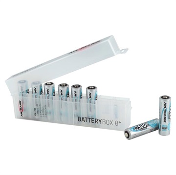Ansmann Batteri Box 8 Plus - 8 x AA/AAA/CR123A/SD - Genomskinlig