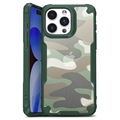 iPhone 15 Pro Stöttåligt Hybridskal - Kamouflage - Grön