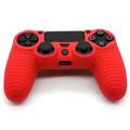 Halkskyddande silikonfodral för PS4-handkontroll - Röd
