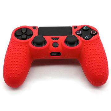 Halkskyddande silikonfodral för PS4-handkontroll - Röd
