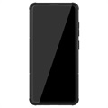 Anti-Slip Samsung Galaxy A51 Hybrid Skal med Stativ - Svart