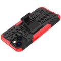 Anti-Slip iPhone 14 Max Hybridskal med Stativ - Röd / Svart