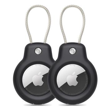 Apple AirTag 1/2 Tech-Protect Rough Vein fodral - 2-pack - Svart