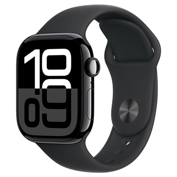 Apple Watch 10 GPS MWWE3QN/A - Aluminium, svart sportarmband, S/M, 42mm - Kolsvart