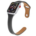 Apple Watch 7/SE/6/5/4/3/2/1 Premium Läderarmband - 41mm/40mm/38mm - Svart