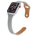 Apple Watch 7/SE/6/5/4/3/2/1 Premium Läderarmband - 45mm/44mm/42mm - Grå
