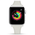 Apple Watch 7/SE/6/5/4/3/2/1 Premium Läderarmband - 45mm/44mm/42mm - Vit