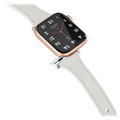 Apple Watch 7/SE/6/5/4/3/2/1 Premium Läderarmband - 45mm/44mm/42mm - Vit