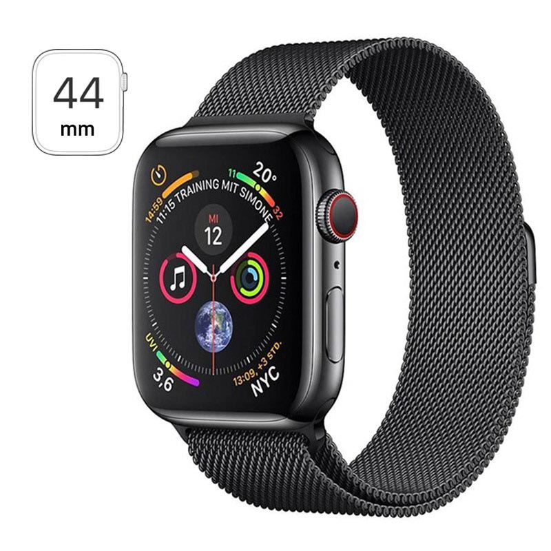 Умные часы lte. Часы Apple watch Series 4 GPS + Cellular 40mm Stainless Steel Case with Milanese loop. Apple watch Black Sport loop.
