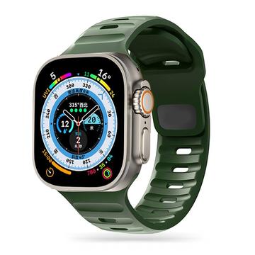 Apple Watch Series Ultra 2/Ultra/9/8/SE (2022)/7/SE/6/5/4/3/2/1 Tech-Protect IconBand Line Silikonarmband - 49mm/45mm/44mm/42mm - Armégrön