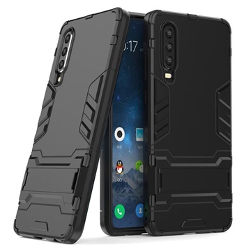 Armor Series Huawei P30 Hybridskal med Stativ - Svart