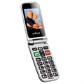 Artfone CF241A Flip Mobiltelefon för Äldre - Dual SIM, SOS - Svart