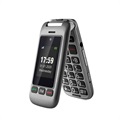 Artfone G6 Flip Mobiltelefon för Äldre - 3G, Dubbel Display, SOS - Grå