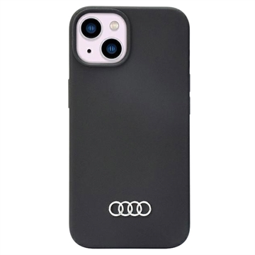 iPhone 14 Audi Metal Logo Silikonskal - Svart