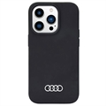 iPhone 14 Pro Max Audi Metal Logo Silikonskal - Svart