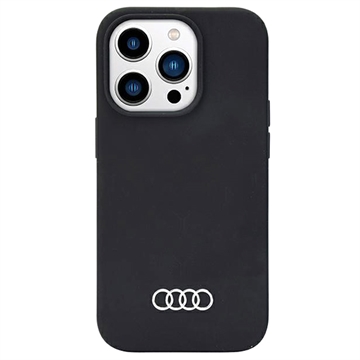 iPhone 14 Pro Max Audi Metal Logo Silikonskal - Svart