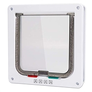 Auto-Lock nätdörr för husdjur med 4-vägs låssystem för katter och små hundar - L - Vit