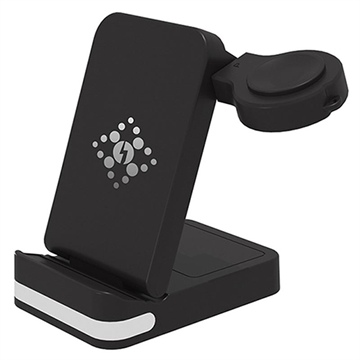 B-27 3-i-1 vikbar trådlös laddare med nattlampa - 15W