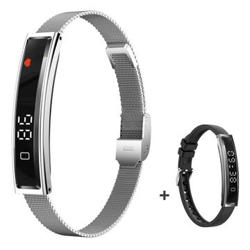 B3 Smart Armband / Fitness Tracker med två remmar - Silver