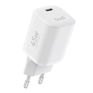 BUDI AC020EW GaN snabb USB-C-laddare 45W - vit