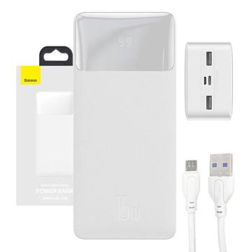 Baseus Bipow Power Bank med digital display 15W och 30000mAh - Vit