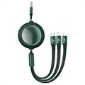 Baseus Bright Mirror 3-i-1 Infällbar Kabel - 66W, 1.2m - Grön