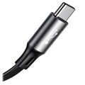 Baseus 3-i-1 Infällbar USB Kabel - 1.2m - Grå