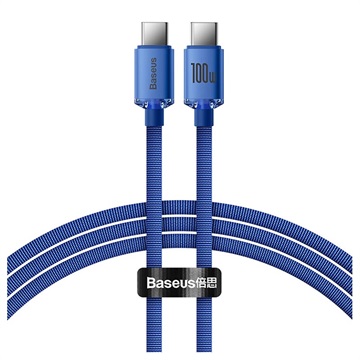 Baseus Crystal Shine USB-C / USB-C Kabel CAJY000703 - 2m - Blå