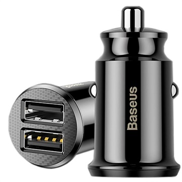 Baseus Grain Mini Smart Dubbel USB Billaddare - 3.1A - Svart