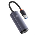 Baseus Lite Series USB-A / Gigabit Ethernet Nätverksadapter - Grå