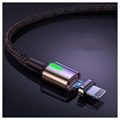 Baseus Magnetisk 3-i-1 Kabel - Lightning, USB-C, MicroUSB - 2m (Öppen Förpackning - Utmärkt) - Svart