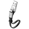Baseus Nimble Laddning & Synk USB-C-Kabel CATMBJ-0S - 23cm - (Öppen Förpackning - Utmärkt) - Silver