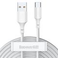 Baseus Simple Wisdom USB-A / USB-C-kabel - 1.5m, 2 St. - Vit